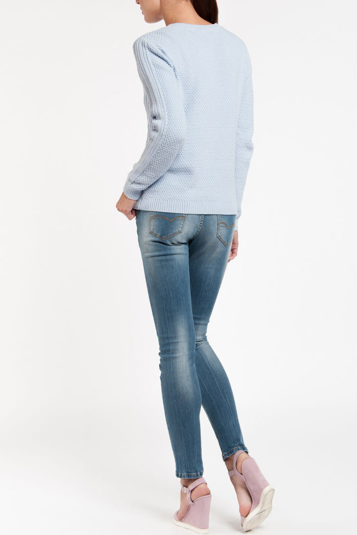 Фото товара 7449, женский голубой джемпер